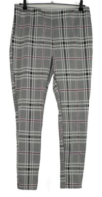 Dámské černo-bílo-purpurové kostkované tregíny Esmara 