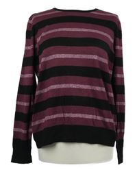 Dámský vínovo-černý pruhovaný lehký svetr Maine 