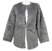 Dámský šedý kožešinový kabát Parisian 