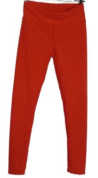 Dámské červené vzorované legíny 