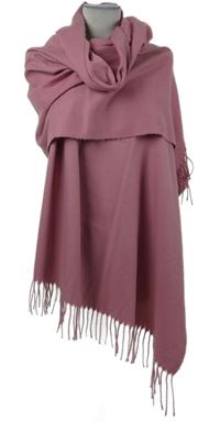 Dámská růžová šála s třásněmi 