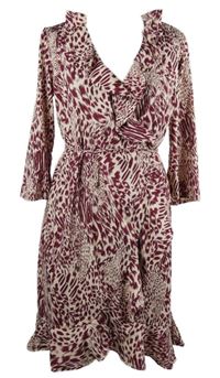 Dámské purpurovo-bílé vzorované zavinovací šaty Vero Moda 