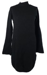 Dámské černé svetrové šaty se stojáčkem Amisu 