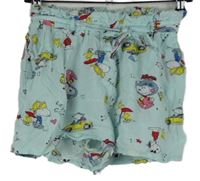 Dámské světlemodré volné kraťasy se Snoopym 