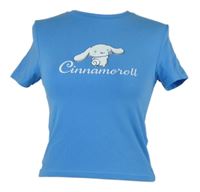 Dámské světlemodré crop tričko s obrázkem - Cinnamoroll Primark 