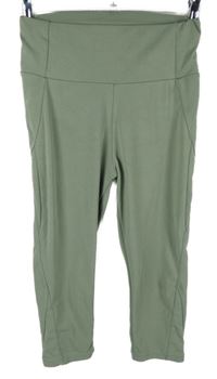 Dámské světlekhaki capri sportovní legíny 