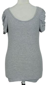 Dámské šedé tričko s nabíranými rukávy zn. H&M