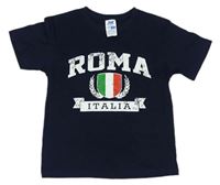 Tmavomodré tričko s vlajkou Itálie