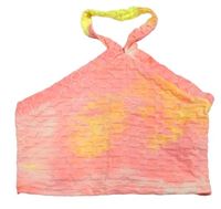 Neonově růžovo-žlutý crop top Shien