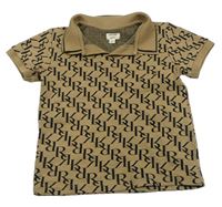 Béžové polo tričko s písmeny River Island