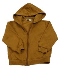 Hnědá propínací mikina s kapucí zn. H&M