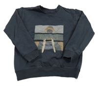 Tmavomodrá mikina s mrožem 