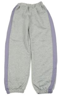 Světlešedo-fialové tepláky 