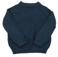 Tmavomodrý melírovaný svetr M&Co.