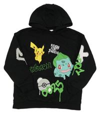 Černá mikina s Pokémony a kapucí Primark