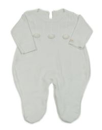 Bílý pletený overal s bambulkami