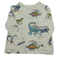 Smetanové triko s dinosaury Primark