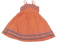 Růžové mušelínové šaty s výšivkou M&S