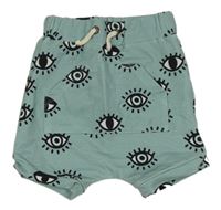 Světlemodré teplákové kraťasy s očima