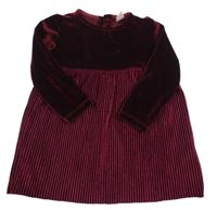 Vínové sametové šaty 