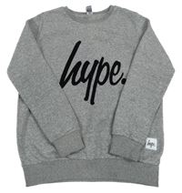 Šedá melírovaná mikina s nápisem HYPE