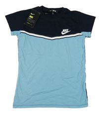 Novíé - Tmavomodro-bílé tričko s logem Nike