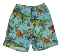 Tyrkysové kraťasy s dinosaury
