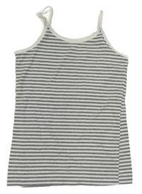 Šedo-bílý pruhovaný top Calvin Klein