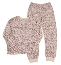 Světlerůžové vzorované plyšové pyžamo Primark