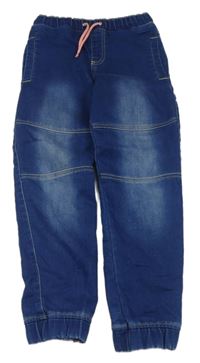 Tmavomodré teplákové cuff jogger rifle Kids