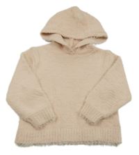 Světlerůžový chlupatý svetr s kapucí H&M