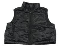 Černá šusťáková lehká zateplená crop vesta Dunnes