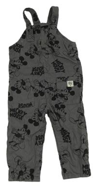 Tmavošedé plátěné laclové kalhoty s Mickeym Disney