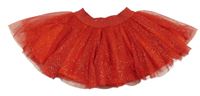 Červená třpytivá tylová sukně 