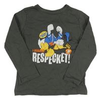 Tmavošedé triko s Donaldem Disney