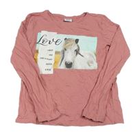 Růžové triko s koněm Page one young