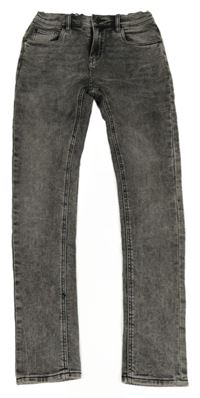 Tmavošedé melírované teplákové skinny rifle C&A