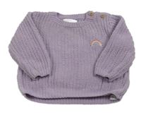 Lila žinylkový svetr s duhou Primark