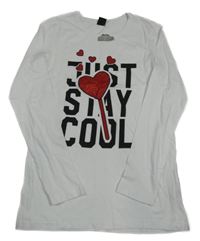 Nové - Bílé triko s nápisem a srdcem Y.F.K.