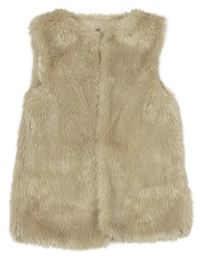 Světlebéžová kožešinová podšitá vesta Primark