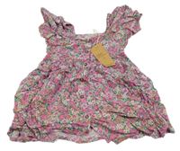 Nové - Růžovo-zelené květované šaty Next