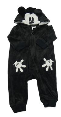 Černá sametová kombinéza s Mickeym a kapucí H&M