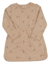 Pudrové teplákové šaty s hvězdami Topolino