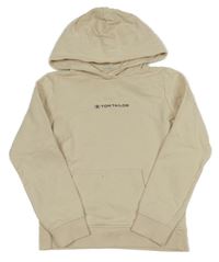 Béžová mikina s logem a kapucí Tom Tailor