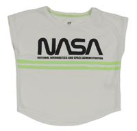 Bílé sportovní tričko s nápisem NASA H&M