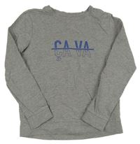 Šedé mikinotriko s nápisem 