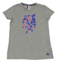 Šedé tričko s logem Adidas