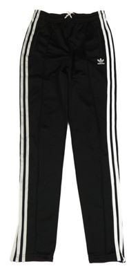 Černé sportovní tepláky s pruhy Adidas