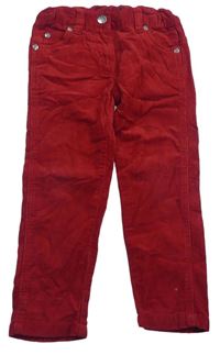 Červené manšestrové kalhoty Lupilu
