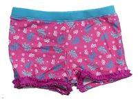 Růžovo-tyrkysové nohavičkové plavkové kalhotky s korály Disney